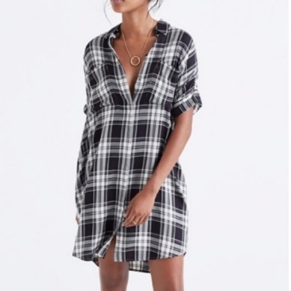 Madewell Gordon Plaid Courier Shirtdress
